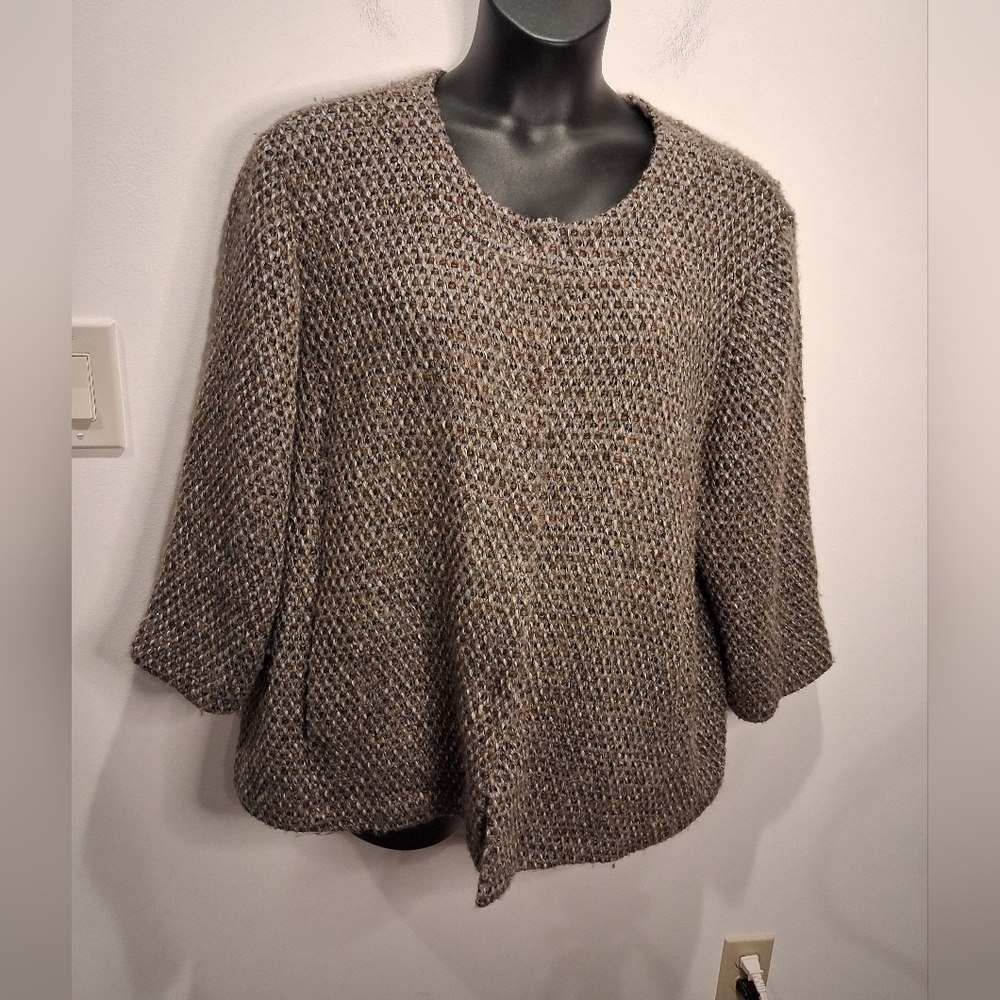 Eileen Fisher Size 2x Wool Blend Evening Brown Jacket